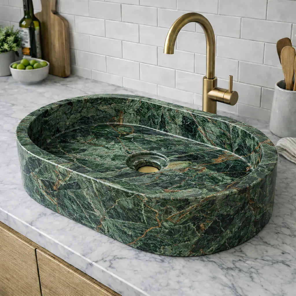 Oval Marble Vessel Sink