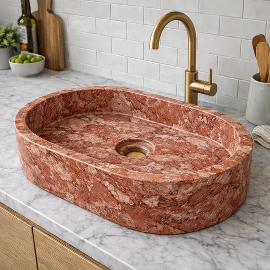 Oval Marble Vessel Sink