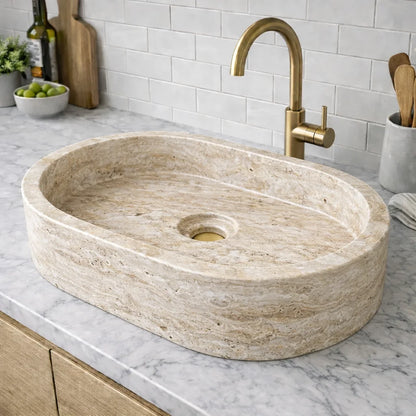 Oval Marble Vessel Sink