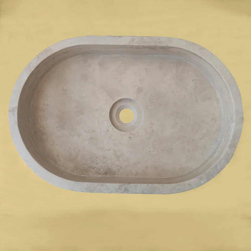 Oval Travertine Sink For Bathroom & Kitchen