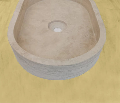 Oval Travertine Sink For Bathroom in Dubai