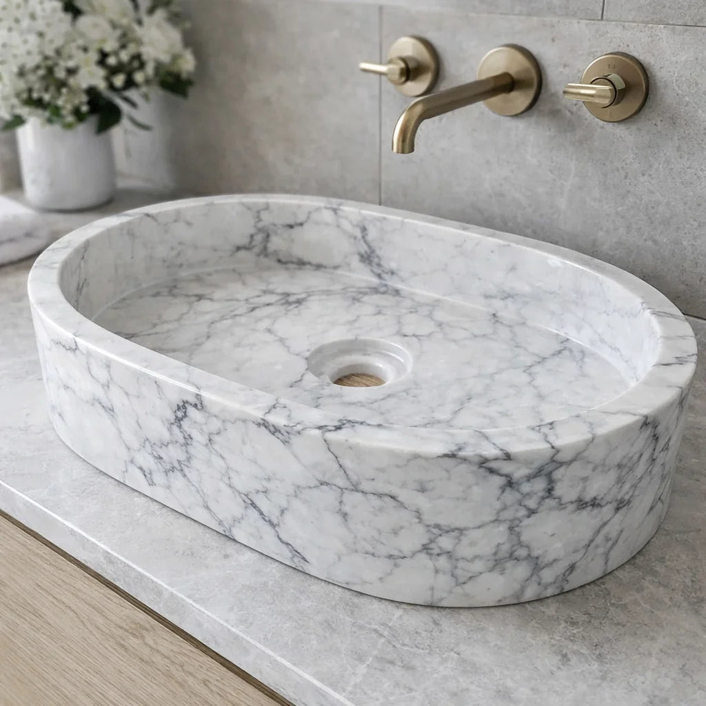 Oval Marble Vessel Sink