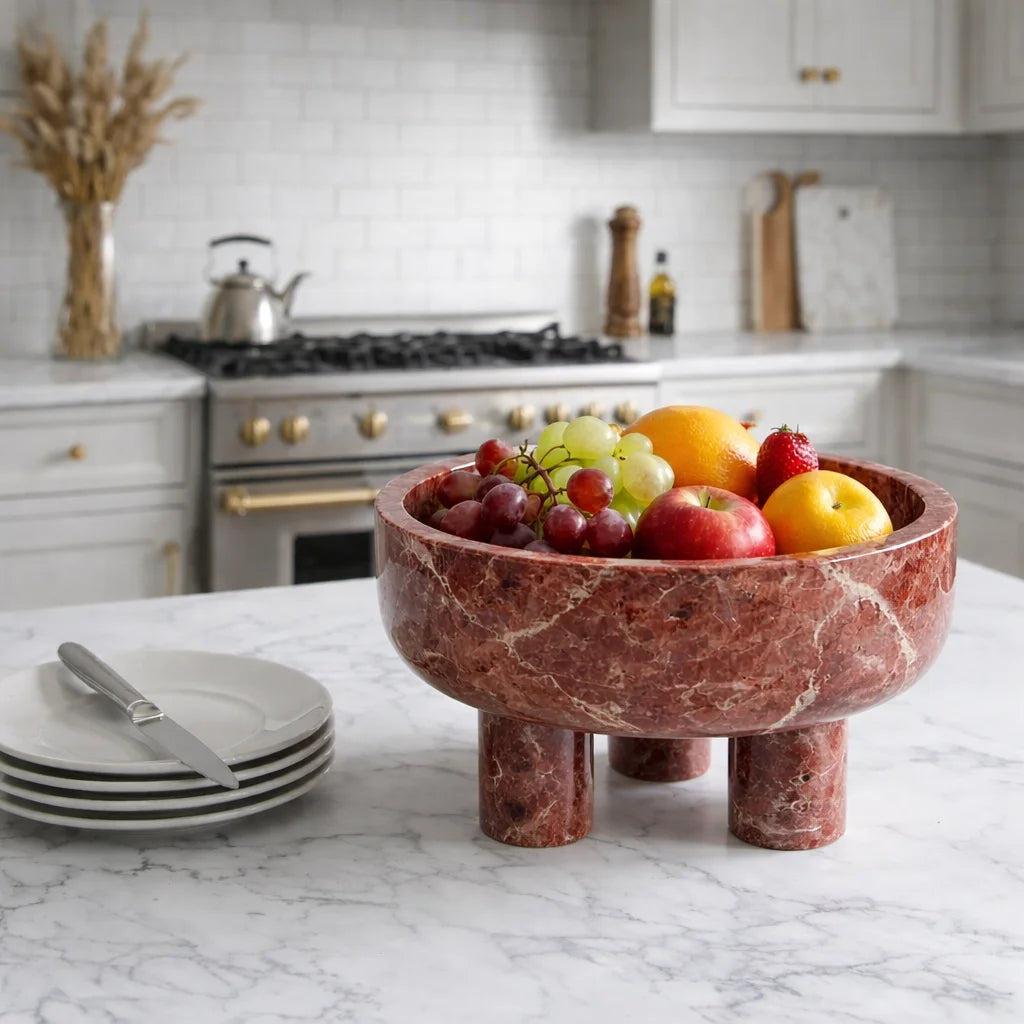 Pedestal Marble Serving Bowl
