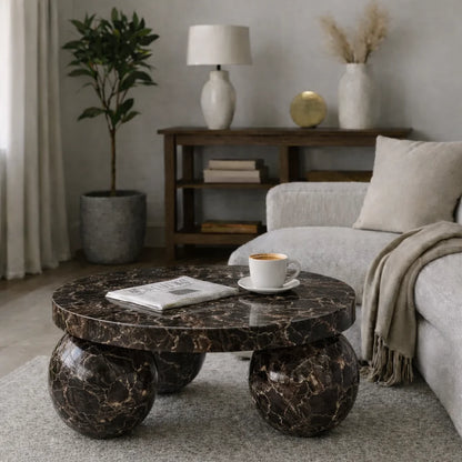 Pink Onyx Marble Round Coffee Table