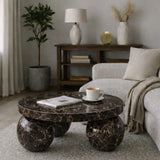 Pink Onyx Marble Round Coffee Table