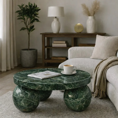 Pink Onyx Marble Round Coffee Table