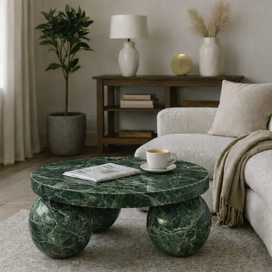 Pink Onyx Marble Round Coffee Table