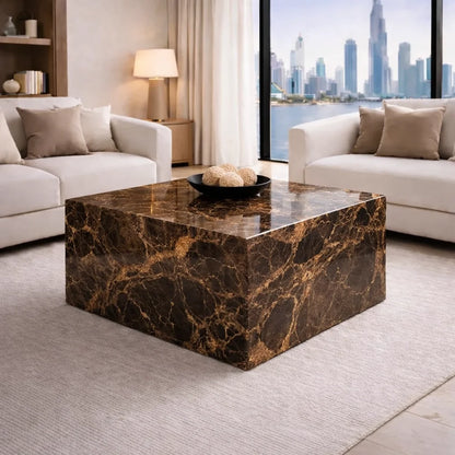 Plinth Carrara Marble Coffee Table