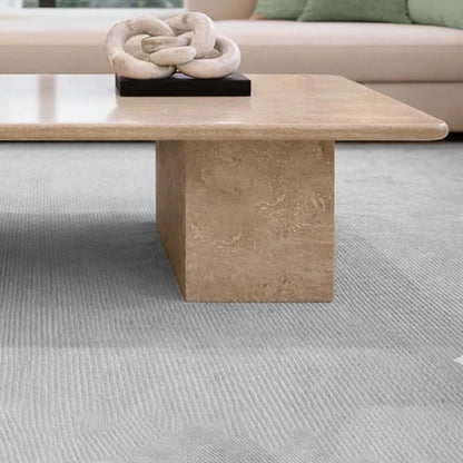 polished travertine square coffee table