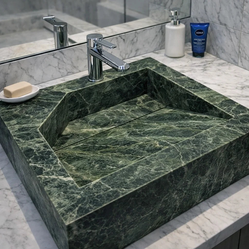 Rectangle Stone Bathroom Sink