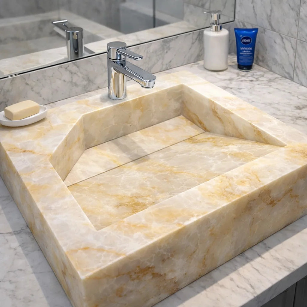 Rectangle Stone Bathroom Sink