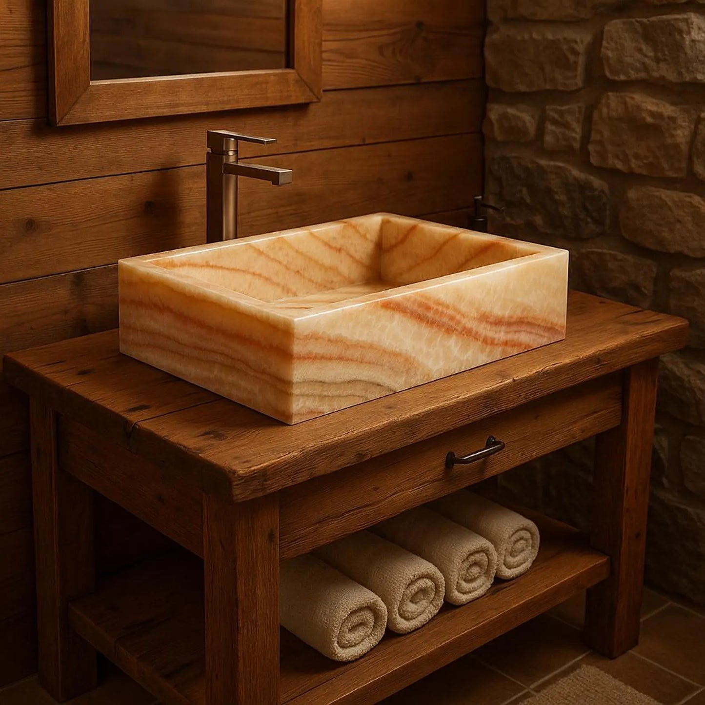 Rectangular countertop sink