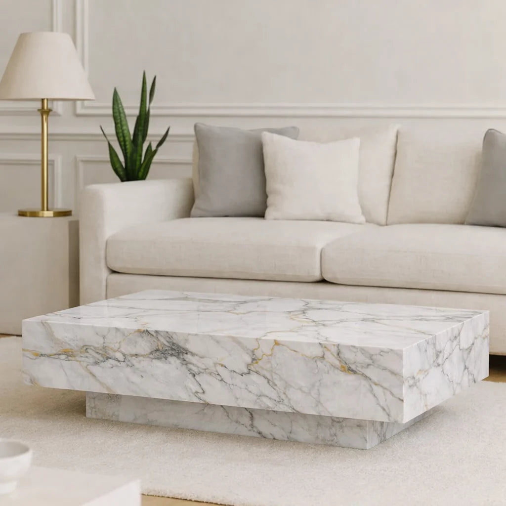 Modern Rectangular Marble Coffee Table
