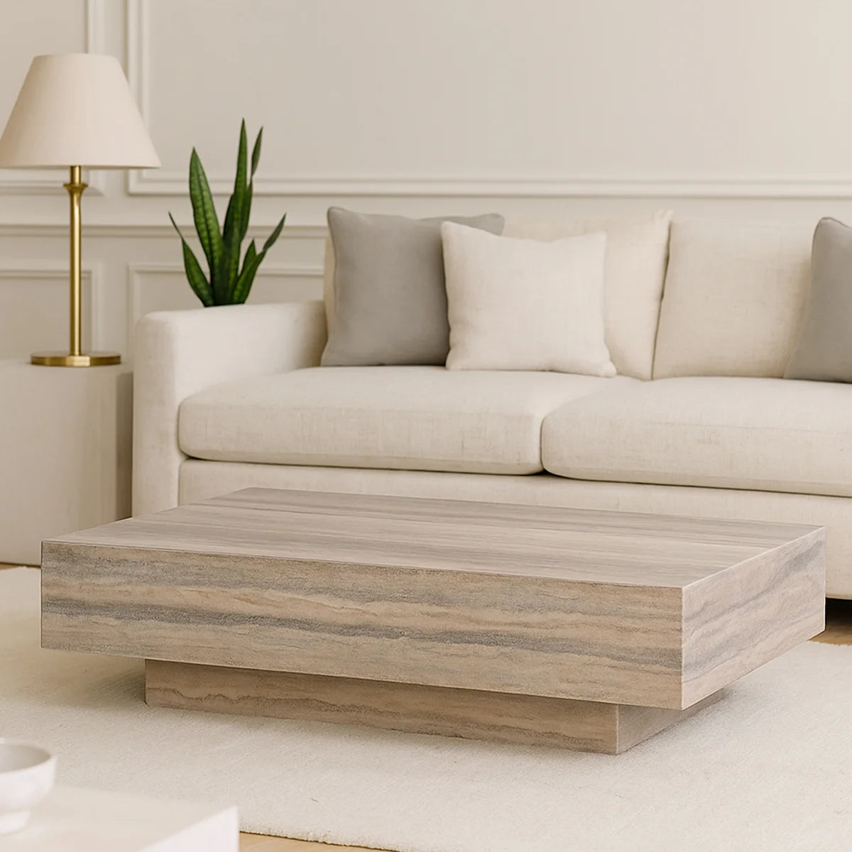 Modern Rectangular Marble Coffee Table