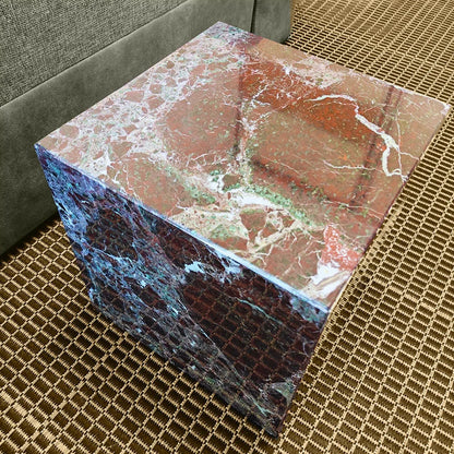 Red Rosso Marble Side Table for office