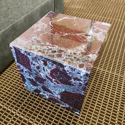 Red Rosso Marble Side Table in UAE