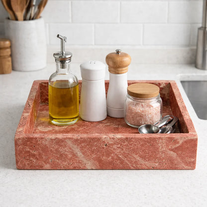 Travertine Marble Tray for Vanity