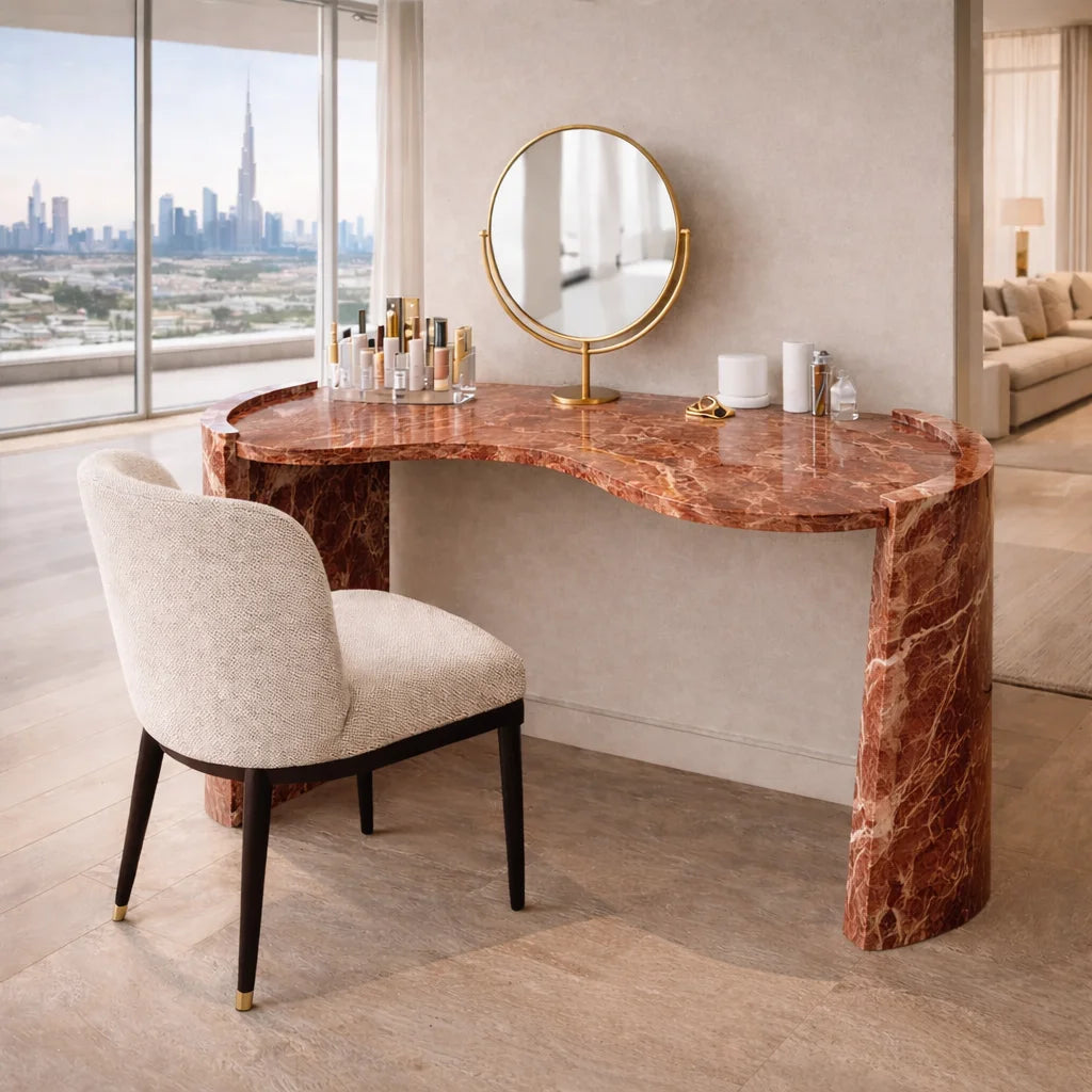 Aurelia Curve Marble Console Table