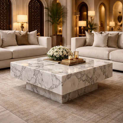 Rosso Levanto Marble Coffee Table