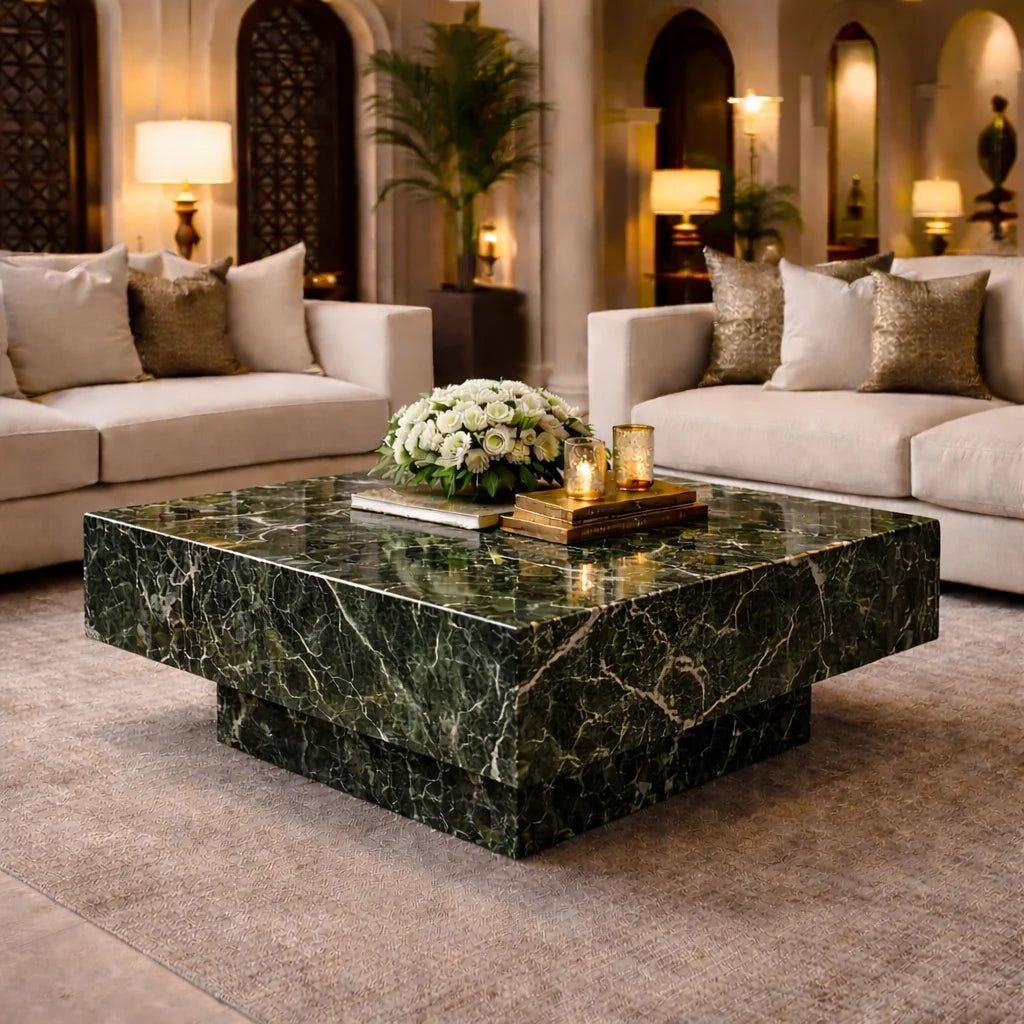 Rosso Levanto Marble Coffee Table