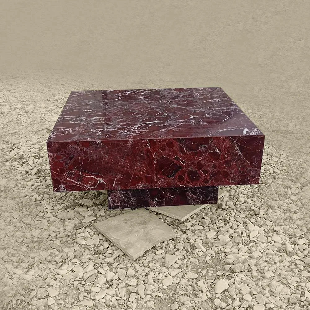 Rosso Levanto Marble Table for Villa