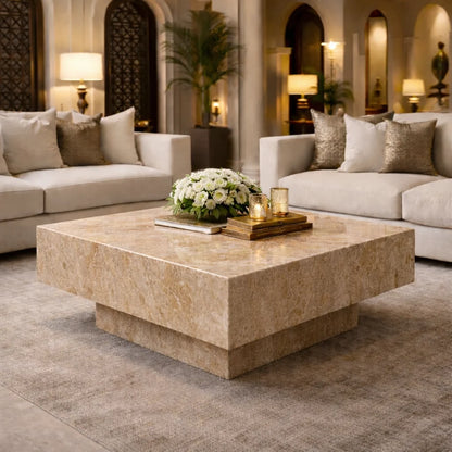 Rosso Levanto Marble Coffee Table