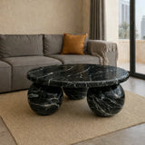 Round Jungle Green Coffee Table Bol Base
