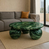 Round Jungle Green Coffee Table Bol Base
