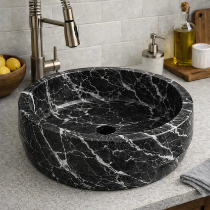 Round Silver sink for kitchen