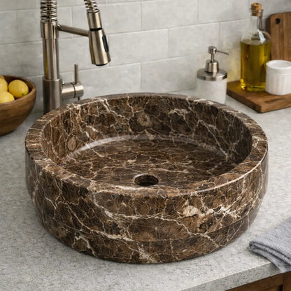 Round Silver sink for kitchen
