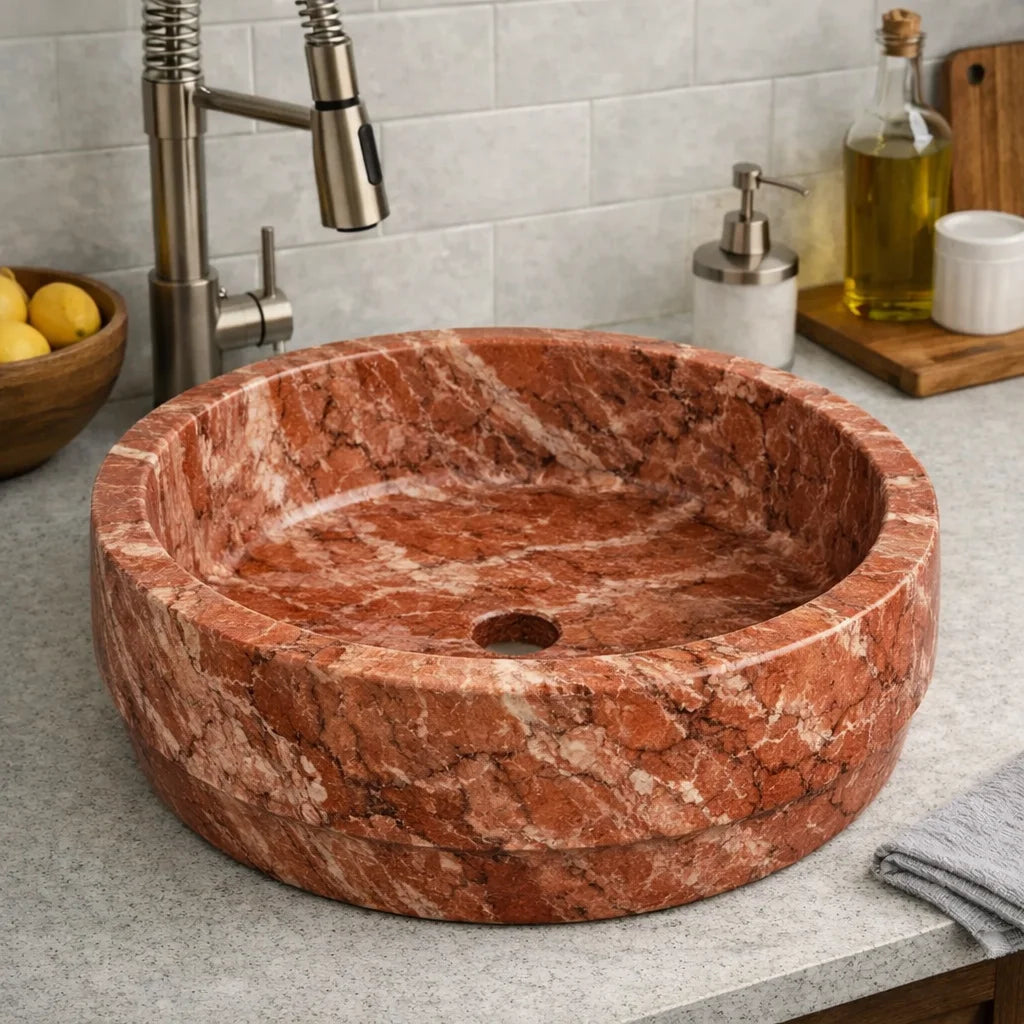 Round Silver sink for kitchen