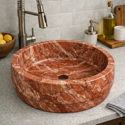 Round Silver sink for kitchen