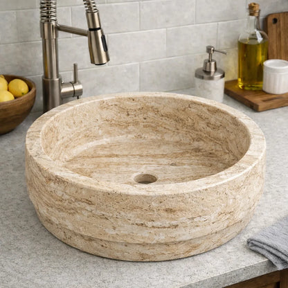 Round Silver sink for kitchen