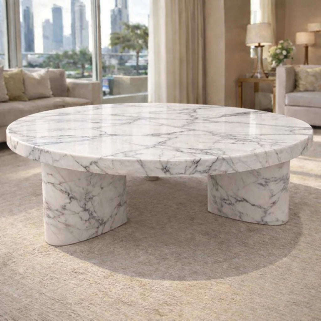 Natural Round  Marble Coffee Table