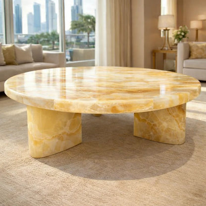 Natural Round  Marble Coffee Table