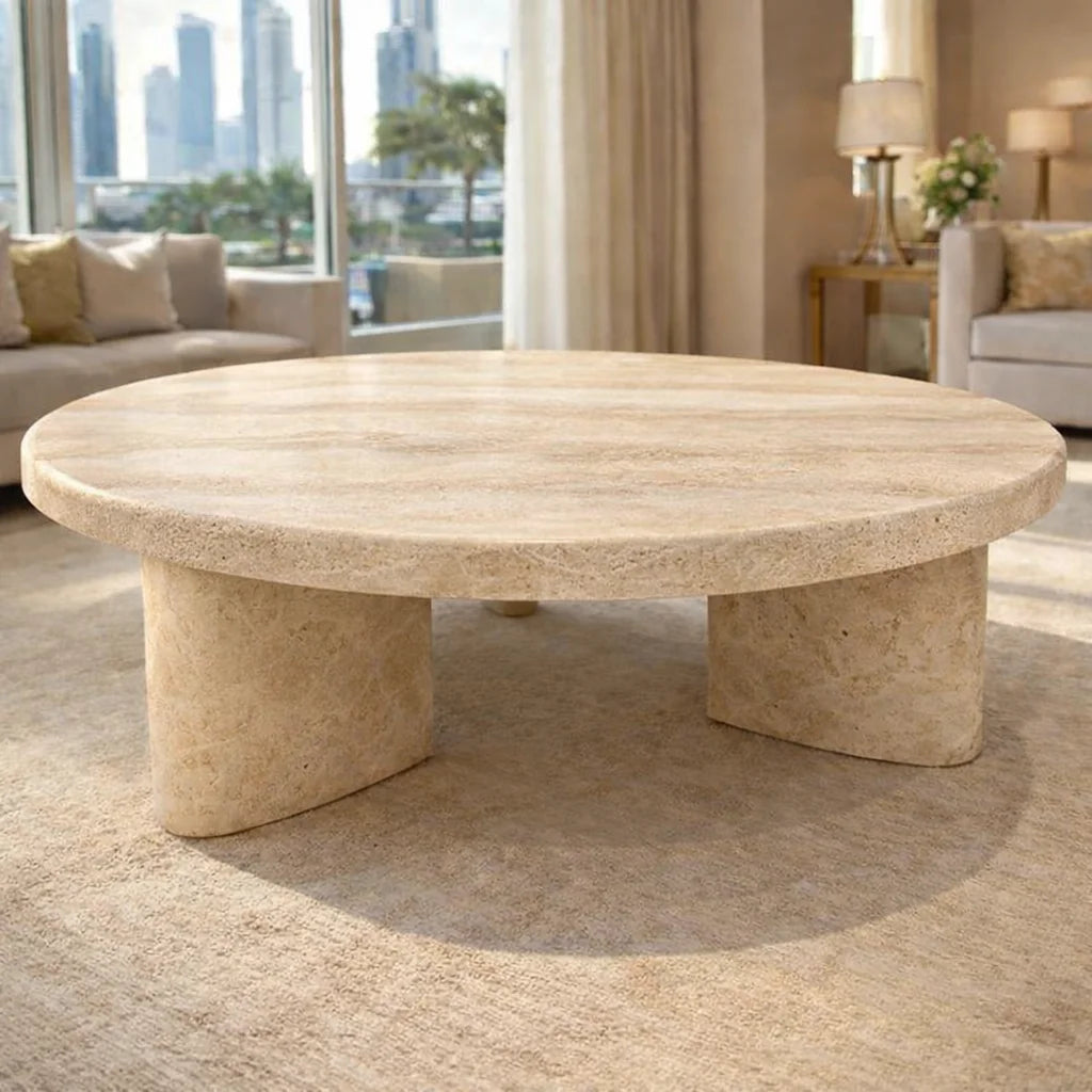 Natural Round  Marble Coffee Table
