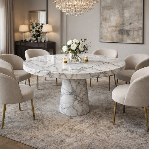 Ruby Crown Marble Dining Table