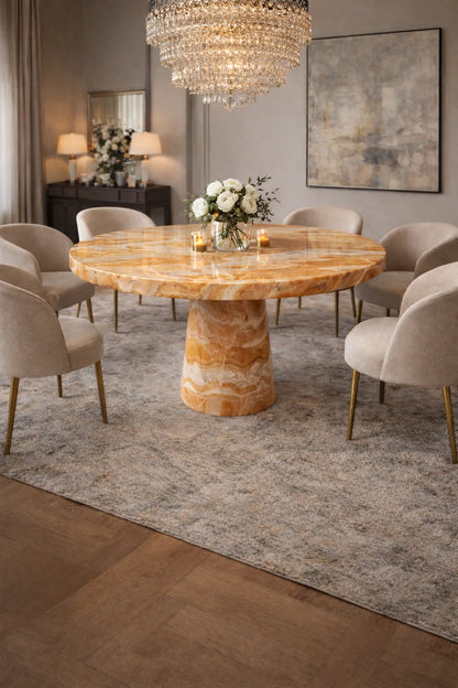 Ruby Crown Marble Dining Table