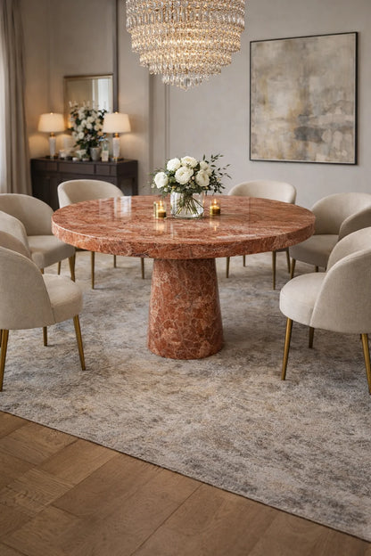 Ruby Crown Marble Dining Table