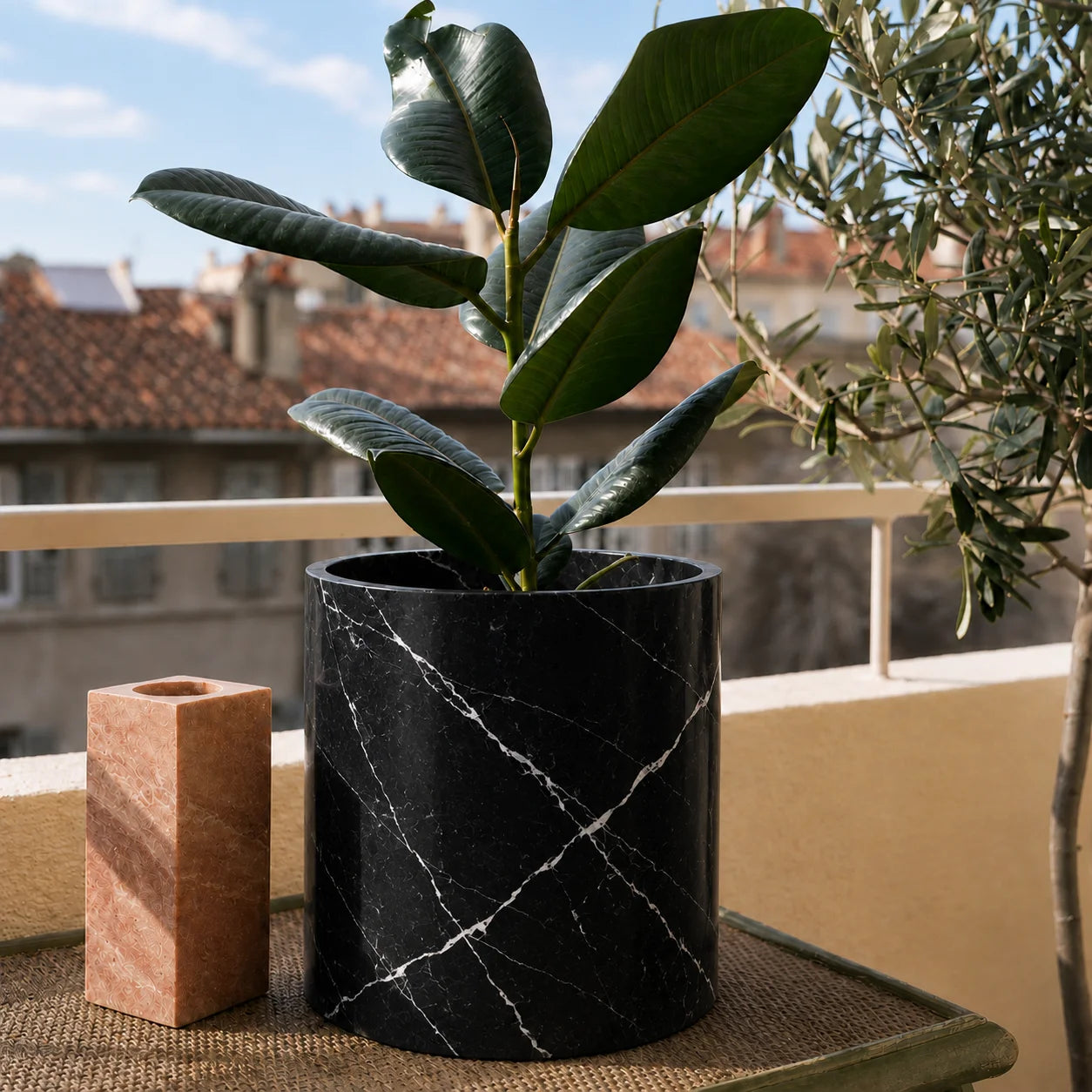 Scandinavian Round Stone Planter