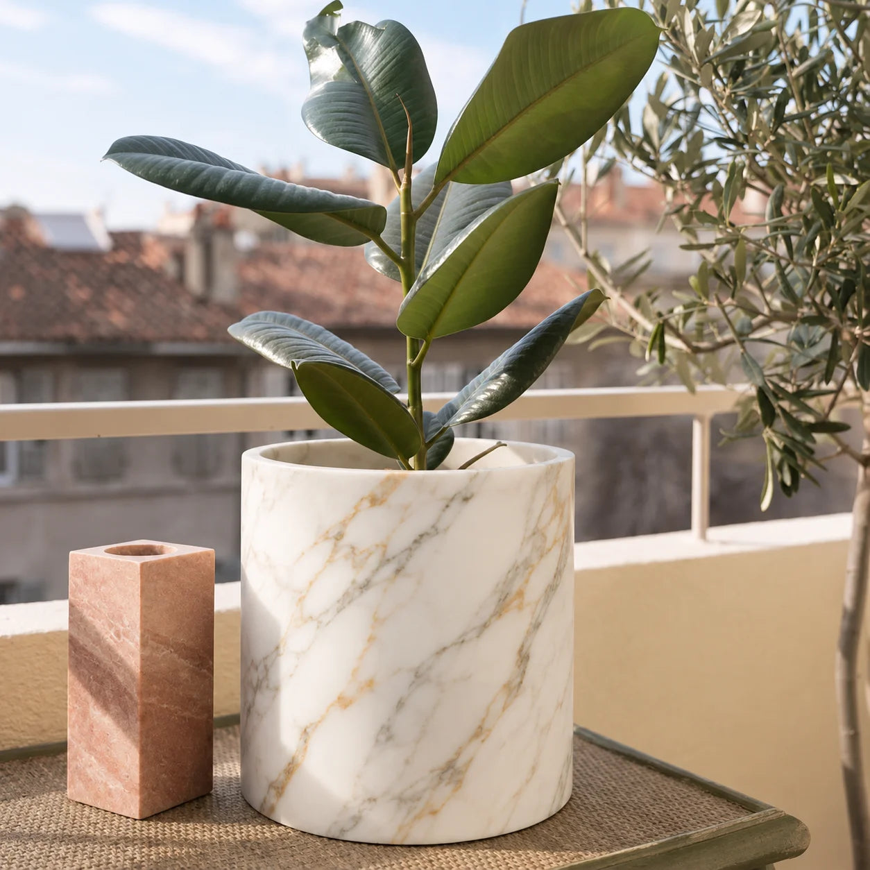 Scandinavian Round Stone Planter