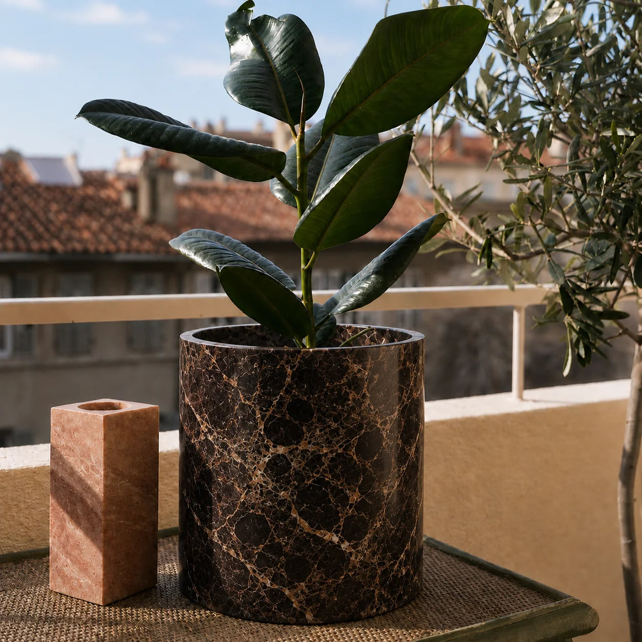 Scandinavian Round Stone Planter