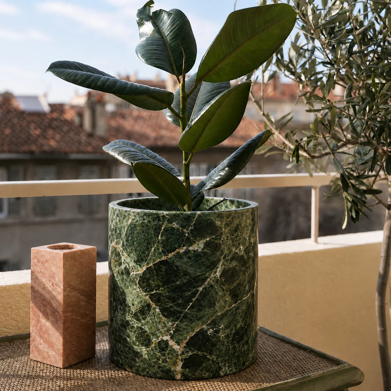 Scandinavian Round Stone Planter