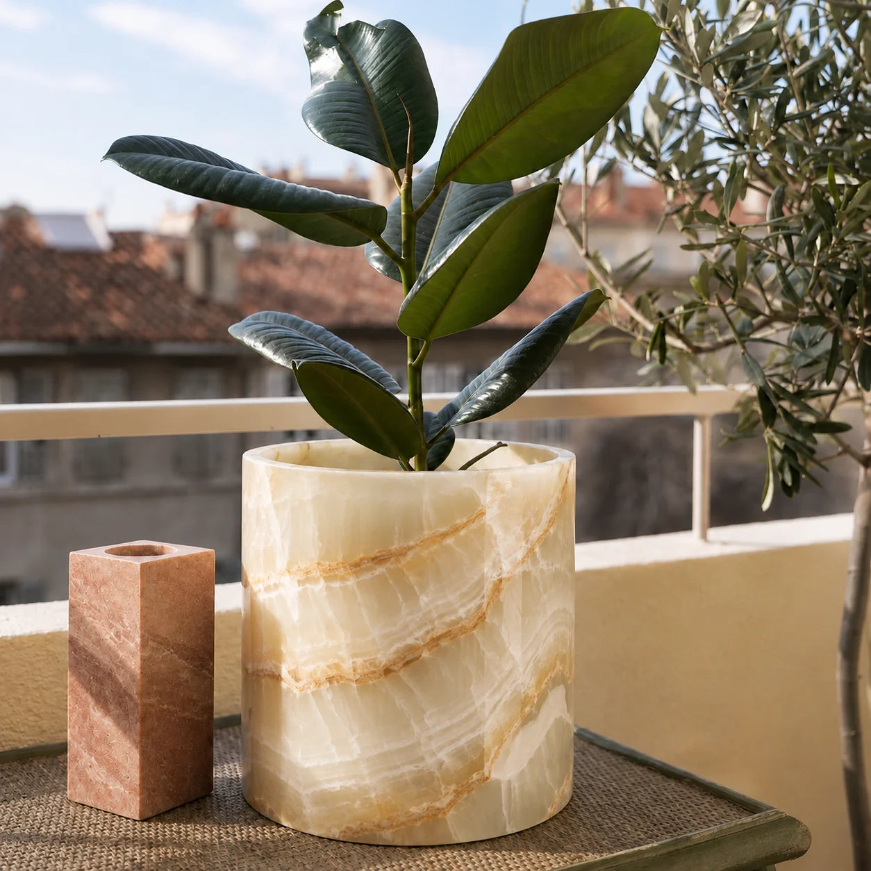 Scandinavian Round Stone Planter