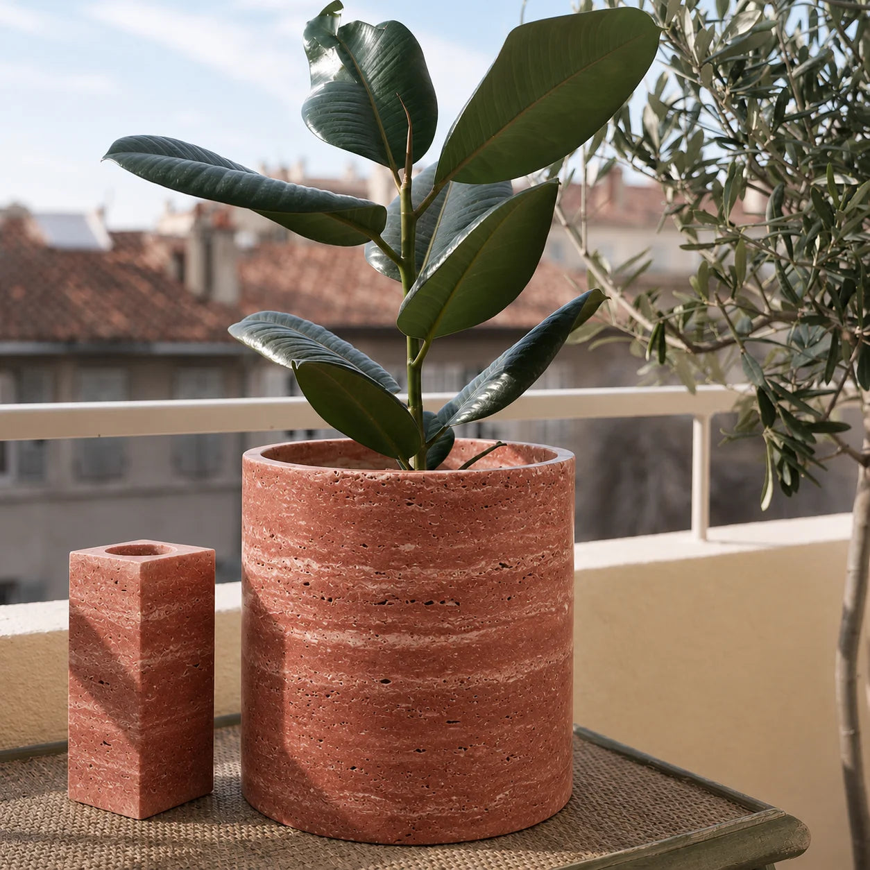 Scandinavian Round Stone Planter