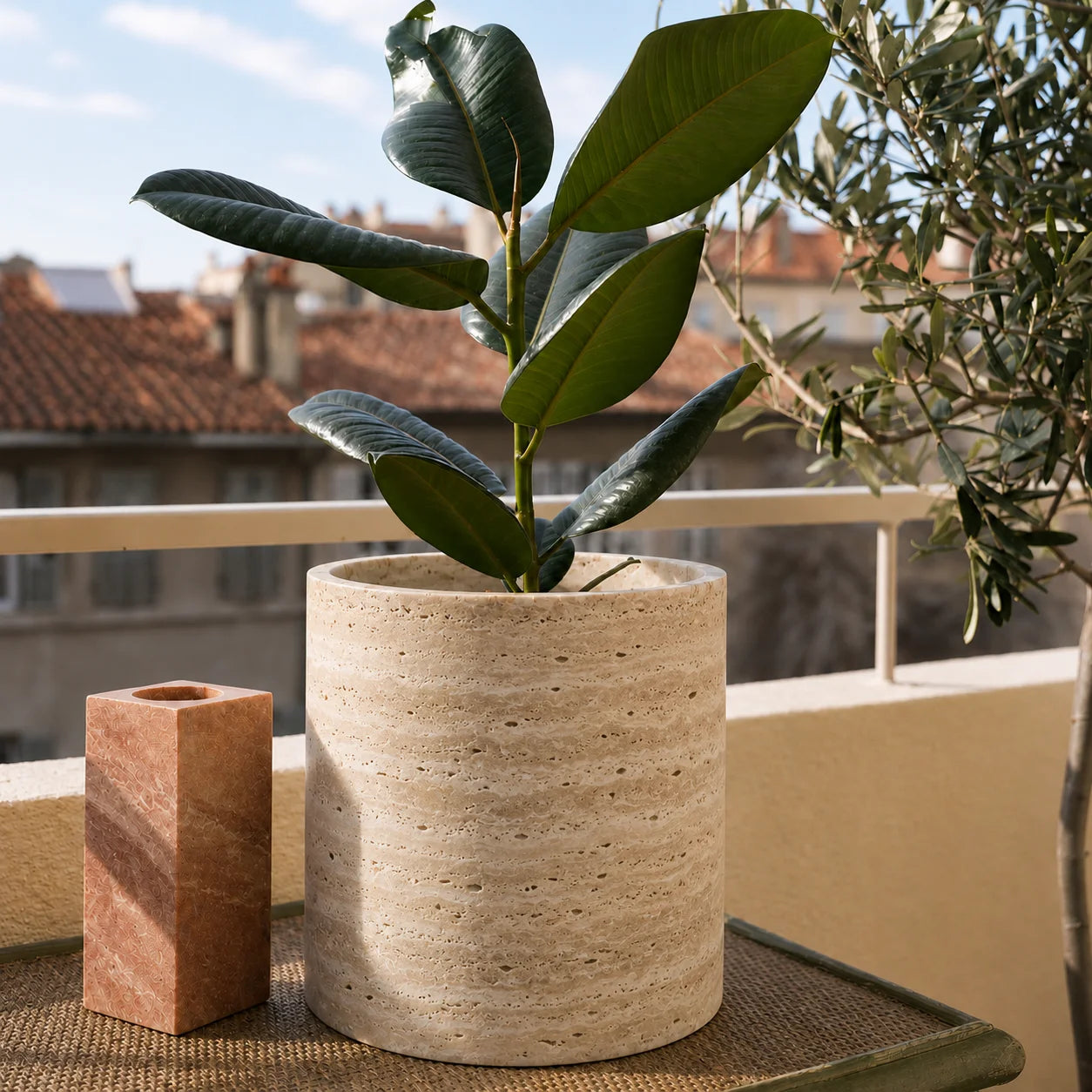 Scandinavian Round Stone Planter