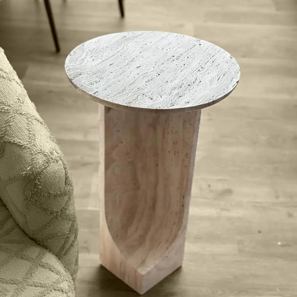 Small Travertine Coffee Table Handmade in Dubai