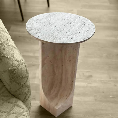 Small Travertine Coffee Table Handmade in Dubai