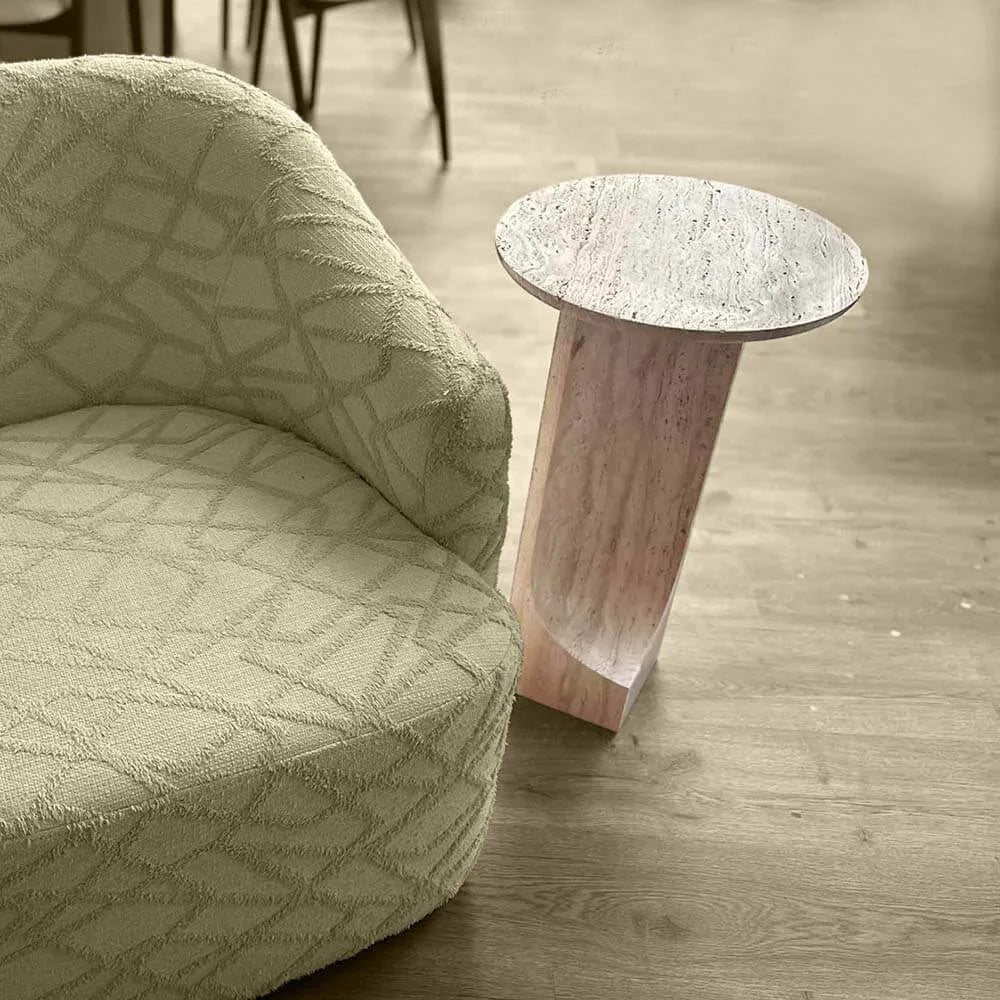 Small Travertine Coffee Table Handmade in UAE