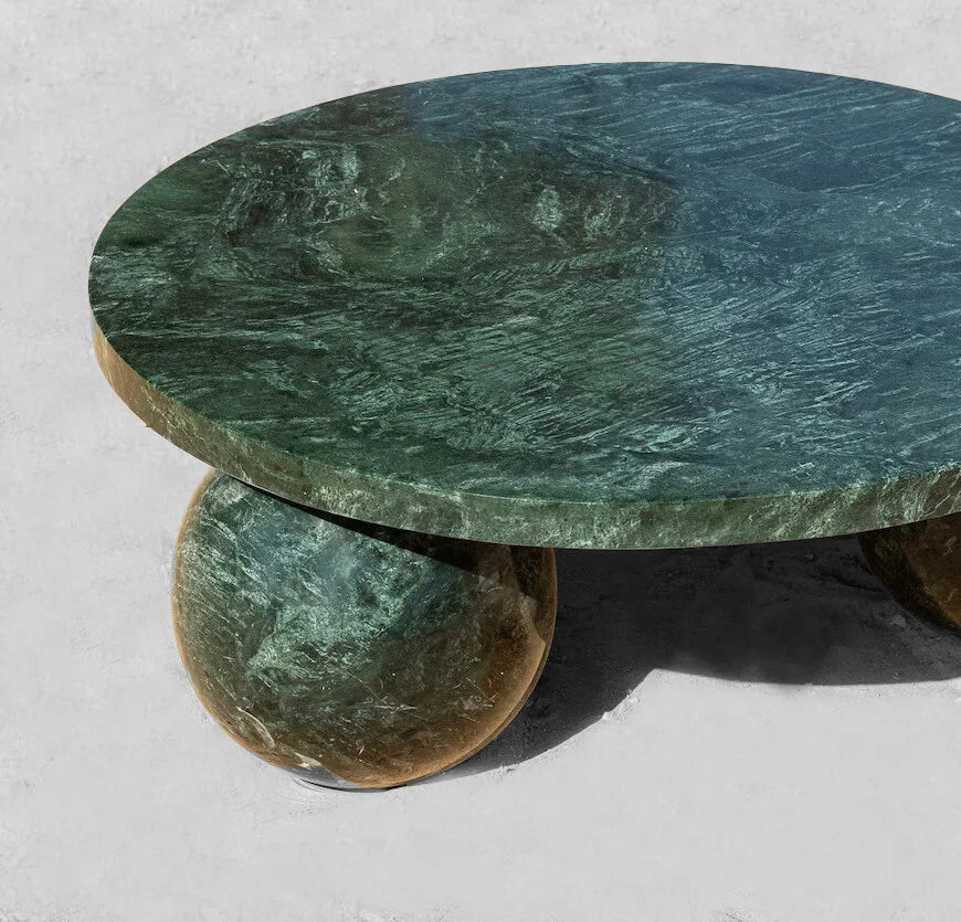 Sphere design base marble table